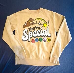 Lizzo Beige Crewneck Fleece Pullover Sweatshirt You're Special Graphic Concert S